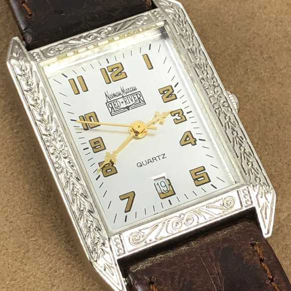 Neiman Marcus Red River Silver Tone Western Watch